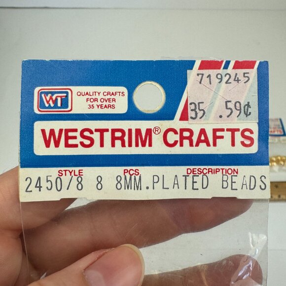 5 Packs Vtg Westrim Crafts 8mm Plated Gold Colored Beads Made in USA Prop READ - Picture 3 of 8